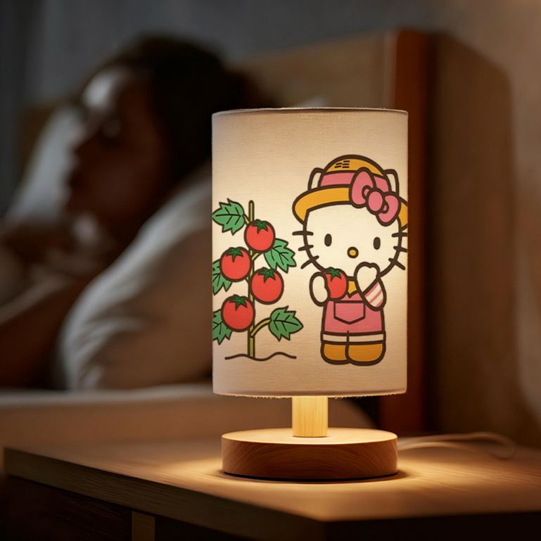 Sanrio USB-powered linen lamp  and bedroom, making it an excellent gift 