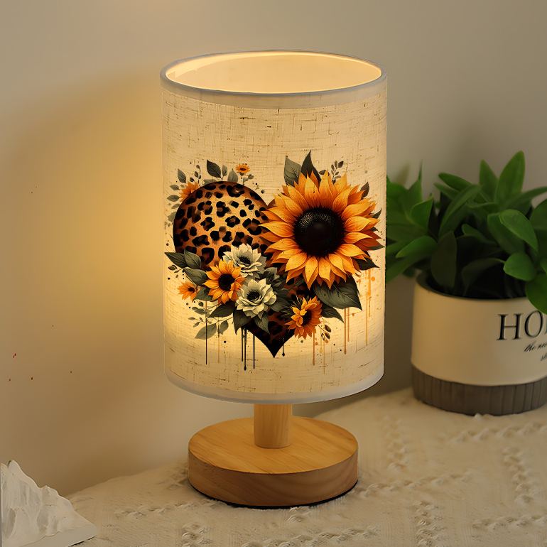 Sun Flower Printed USB Powered Linen Lamp