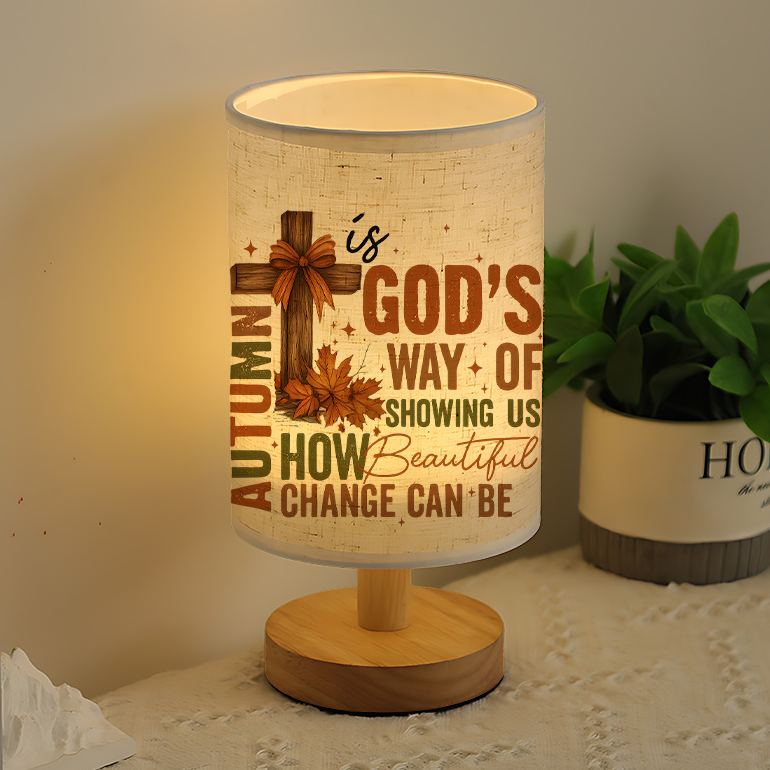 Modern USB Powered Linen Table Lamp with Uplight Design and Decorative Shade