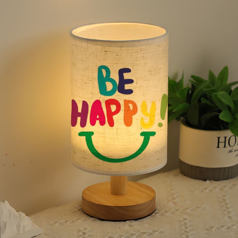 Modern USB-powered Linen Table Lamp With Creative Patterns Creating A Cozy Atmosphere
