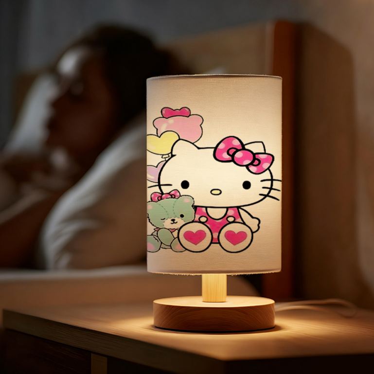 modern Sanrio USB-powered linen lamp with a creative suitable Sanrio patterns 