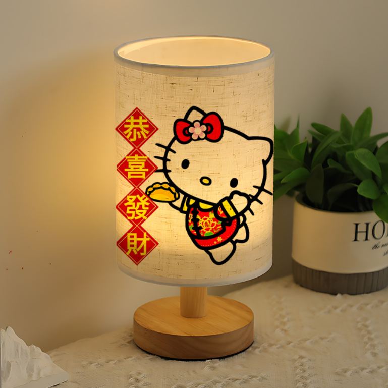 Sanrio USB-powered linen lamp with a creative design, featuring Sanrio patterns