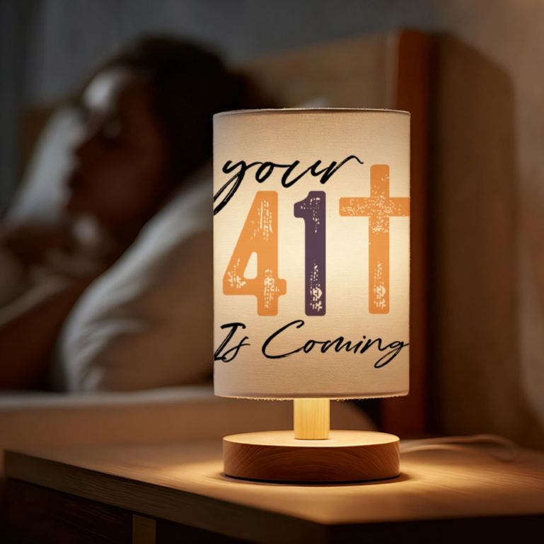 USB-Powered Linen Table Lamp with Inspirational "You Are My Sunshine" Design 