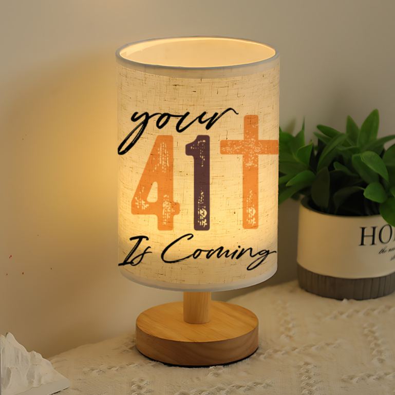 USB-Powered Linen Table Lamp with Inspirational "You Are My Sunshine" Design 