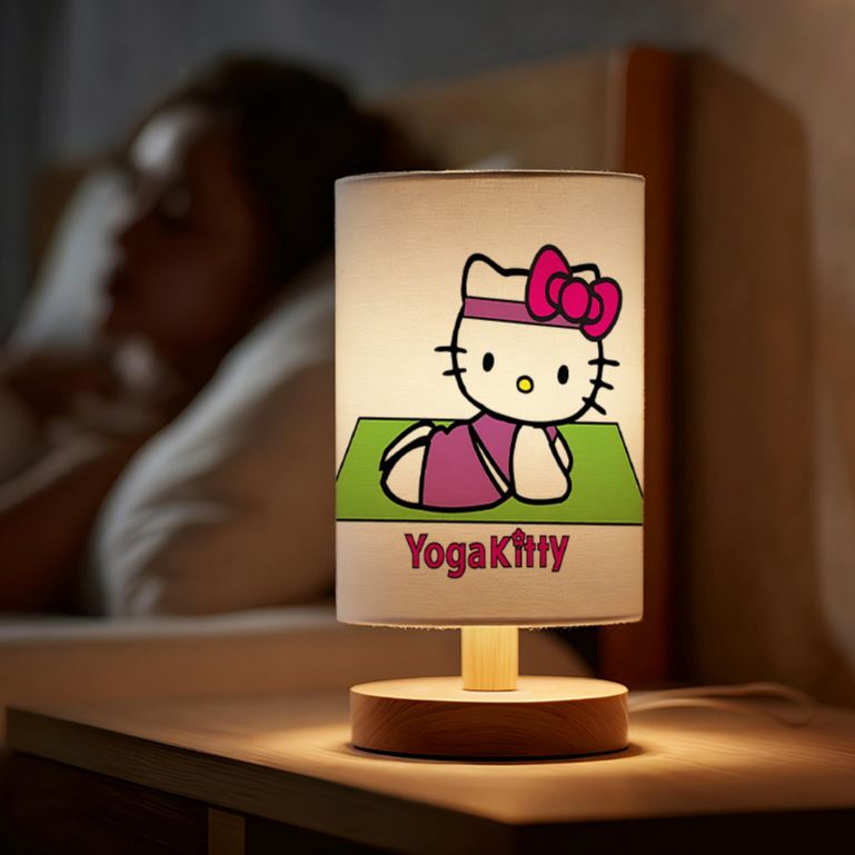 Sanrio USB-powered linen lamp with a creative design ambiance in the living room