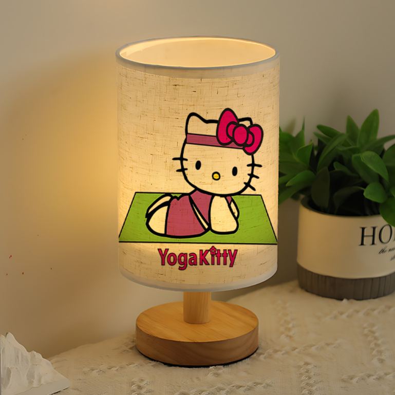 Sanrio USB-powered linen lamp with a creative design ambiance in the living room