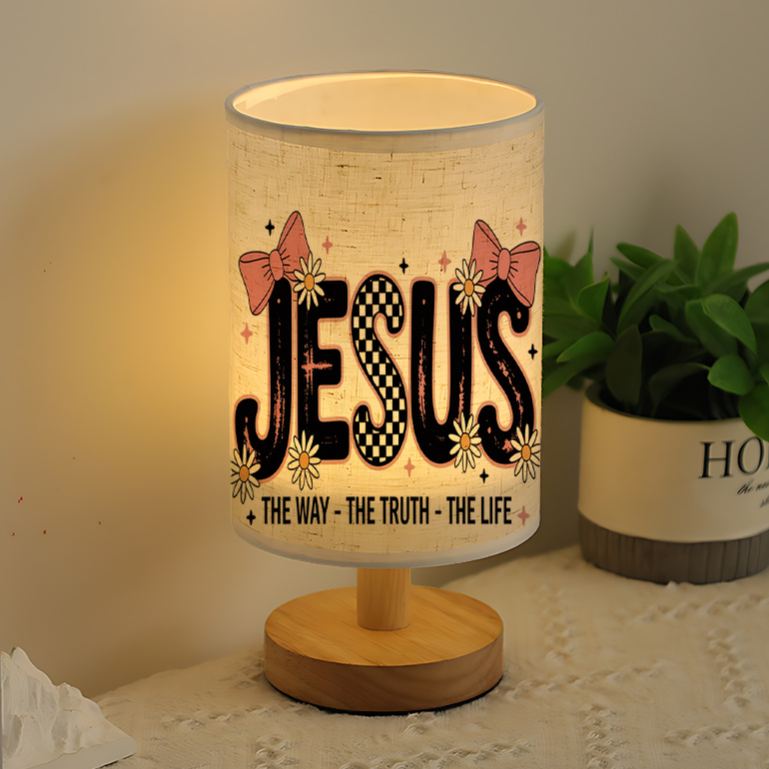 USB-powered Linen Lamp Suitable as a Bedside Decoration 