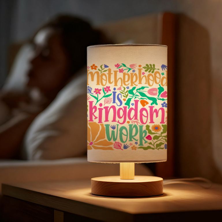 USB-Powered Linen Lamp with Unique Floral Patterns