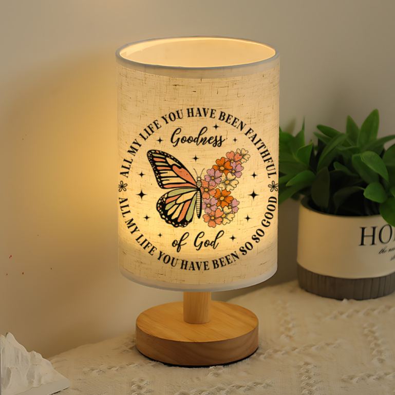  USB-Powered Table Lamp with Bulb - USB Plug-in Bedside, Button-Controlled