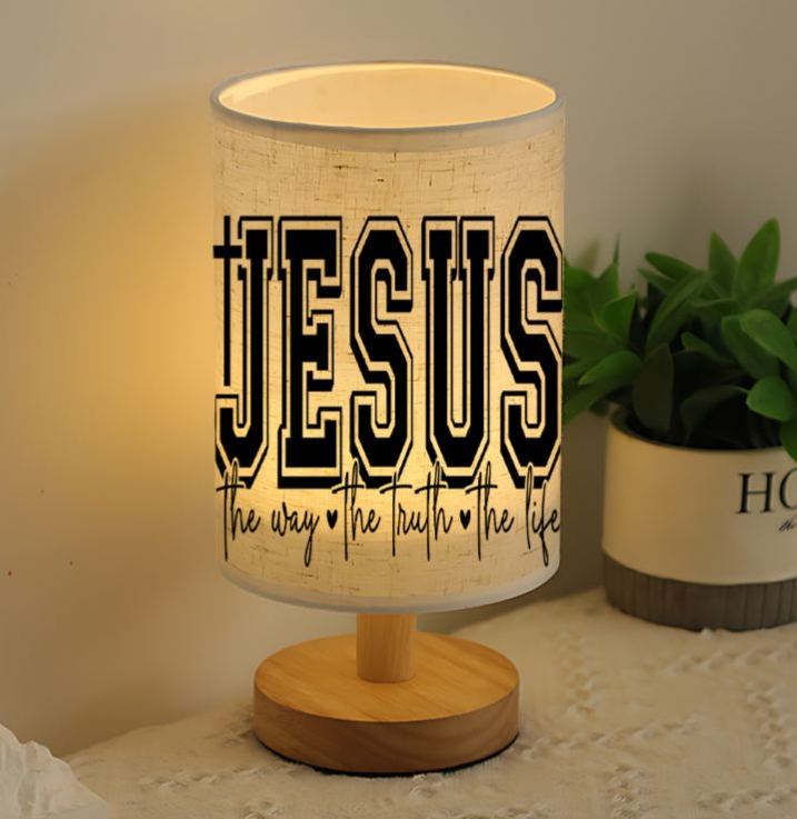 USB-Powered Linen Lamp Push Button Control