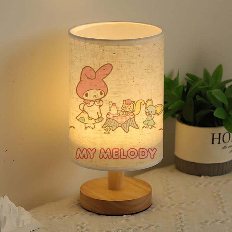Modern USB-Powered Sanrio Linen Table Lamp | Featuring Creative Sanrio Patterns