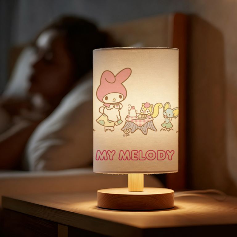Modern USB-Powered Sanrio Linen Table Lamp | Featuring Creative Sanrio Patterns