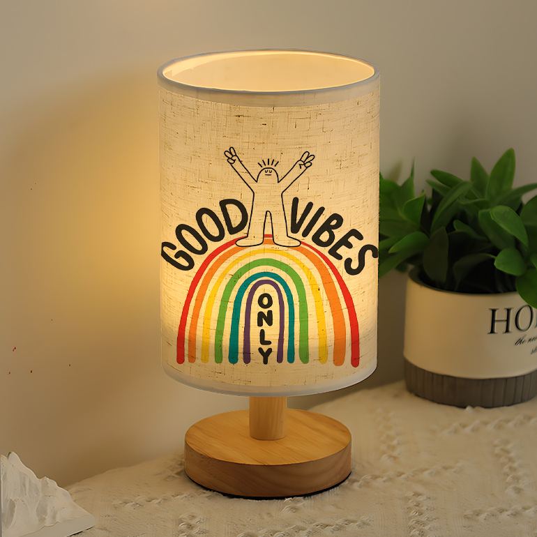 Modern USB-powered Linen Table Lamp With Creative Pattern