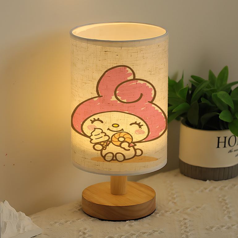 Modern USB-Powered Sanrio Linen Table Lamp | Featuring Creative Sanrio Patterns
