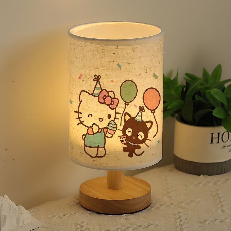 modern Sanrio USB-powered linen lamp with a creative design