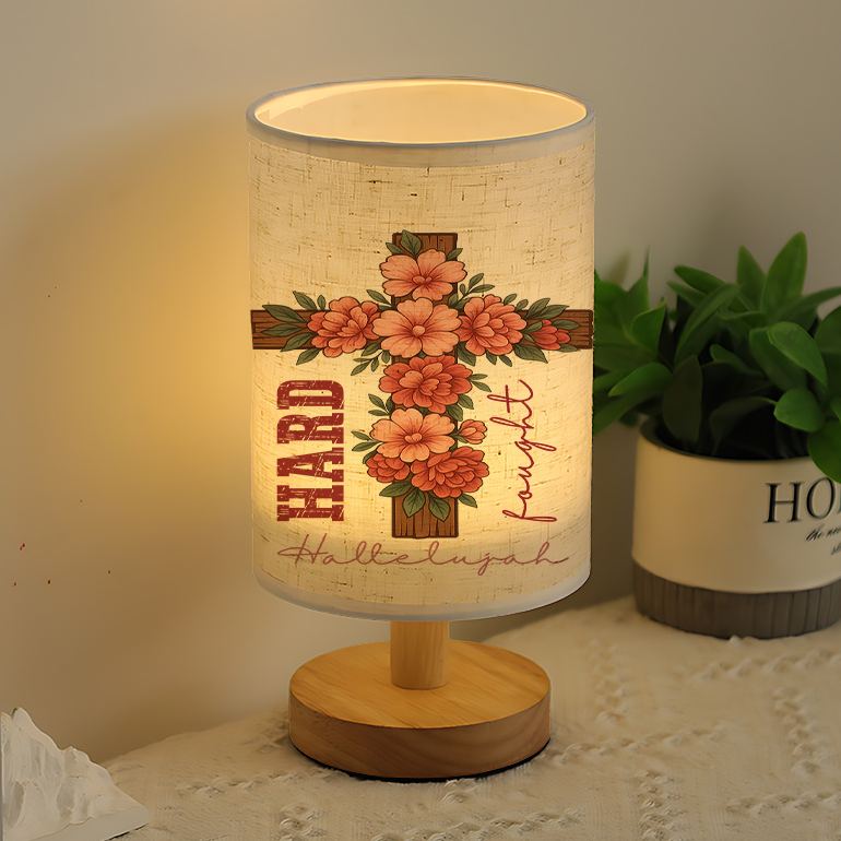 USB Powered Linen Table Lamp With Floral Pattern And Hard Work