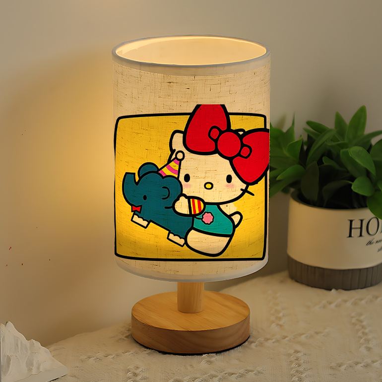 A modern Sanrio USB-powered linen lamp with a creative design
