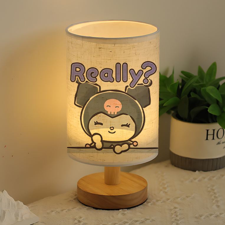A modern Sanrio USb powered linen lamp with a creative design