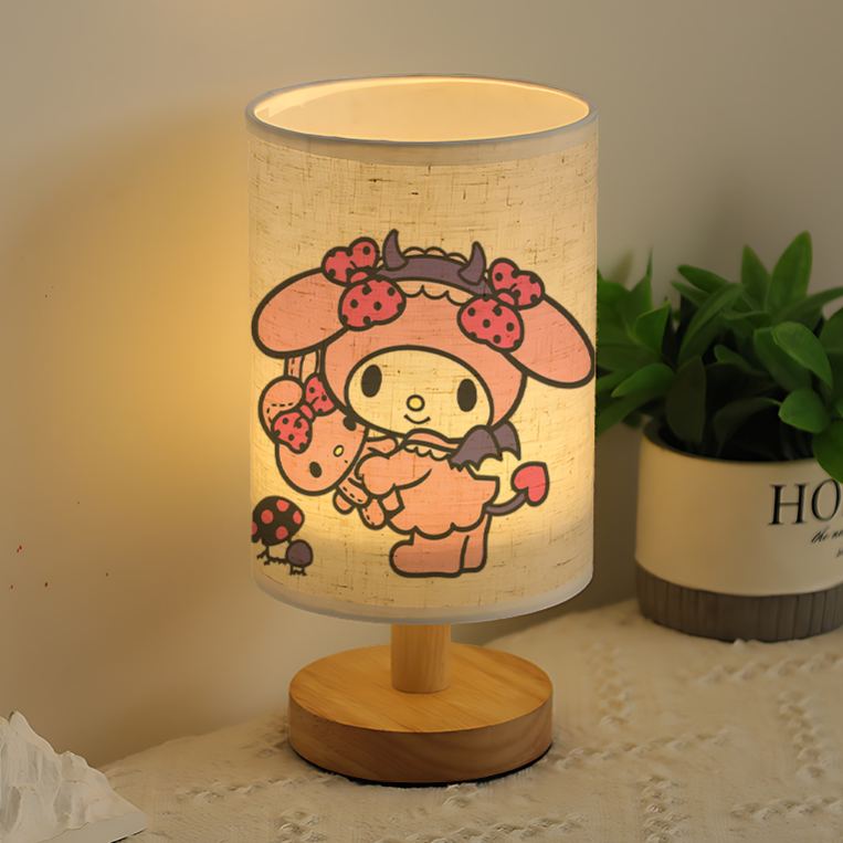 USB Powered Sanrio Linen Table Lamp Featuring Creative Sanrio Patterns