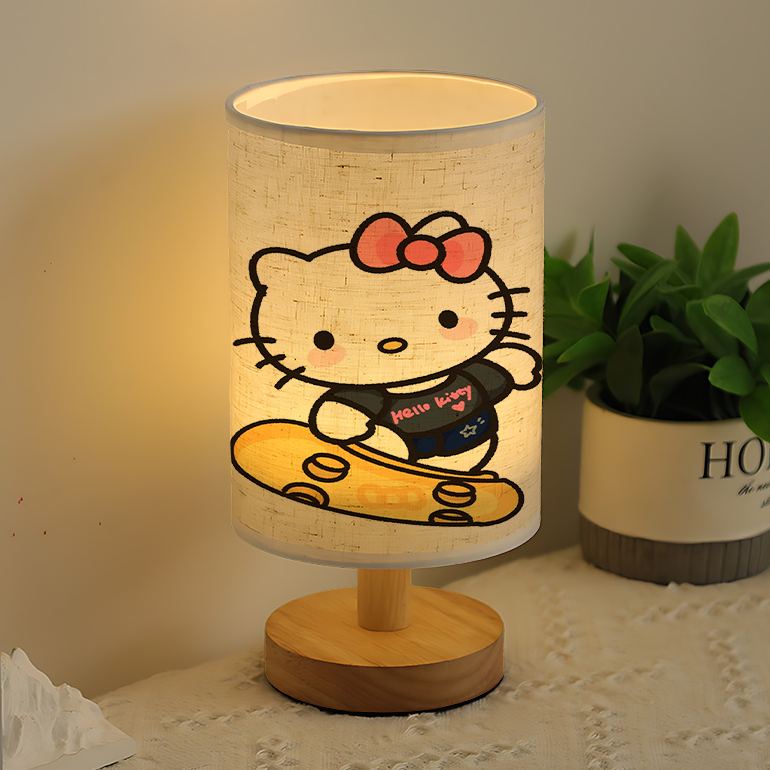 Modern USB-powered Sanrio Linen Table Lamp | Featuring Creative Sanrio Patterns