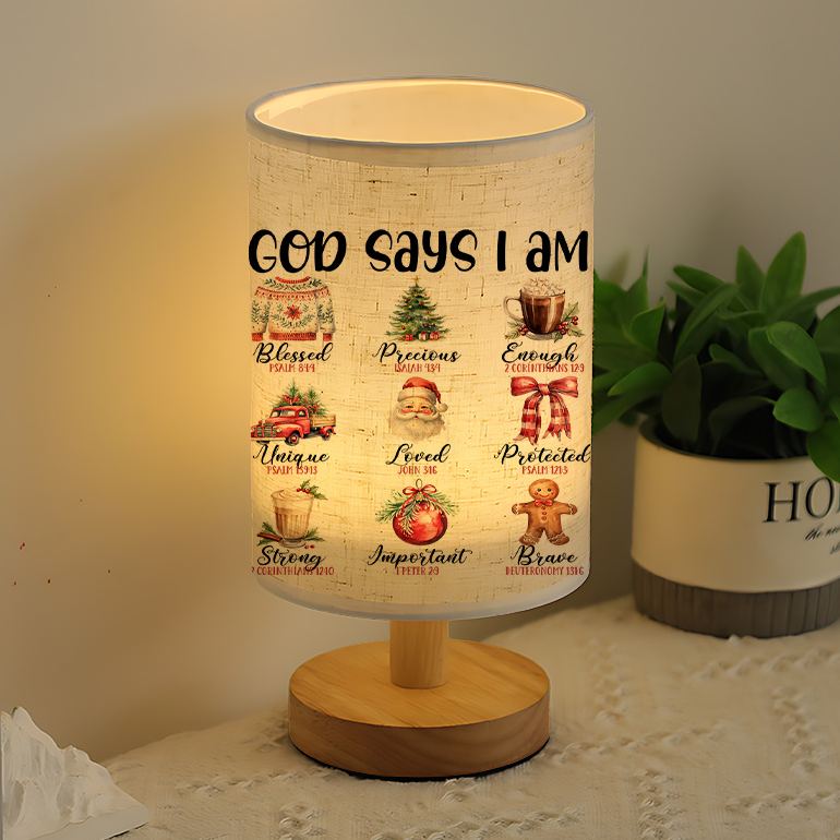 Christmas Themed USB Powered Linen Lamp