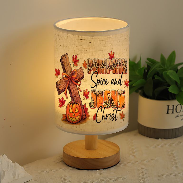 USB-Powered Linen Table Lamp with Up-Lighting Design