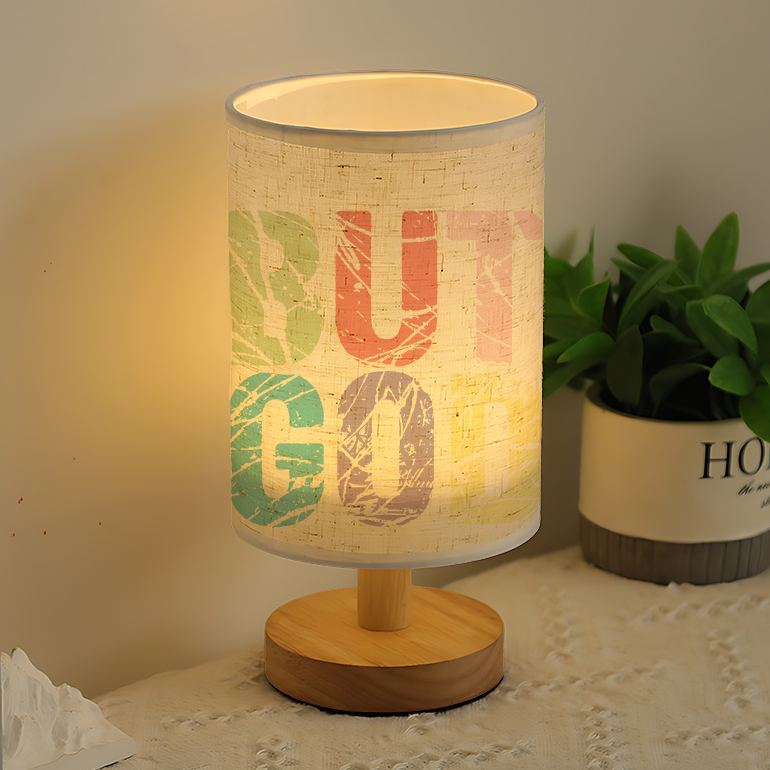 Modern USB-Powered Linen Table Lamp