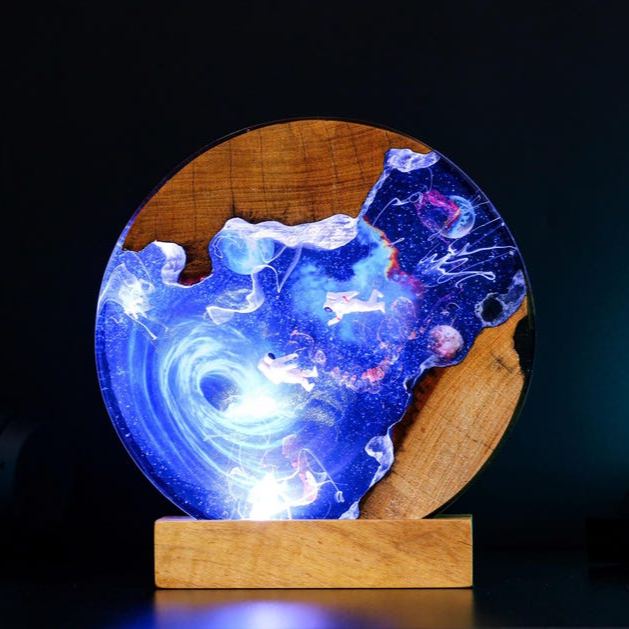 Black Hole Galaxy Epoxy Night Light Decor