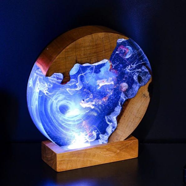 Black Hole Galaxy Epoxy Night Light Decor