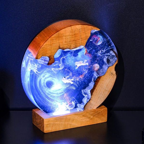 Black Hole Galaxy Epoxy Night Light Decor