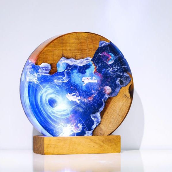 Black Hole Galaxy Epoxy Night Light Decor