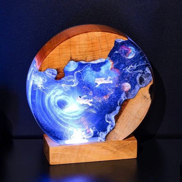 Black Hole Galaxy Epoxy Night Light Decor