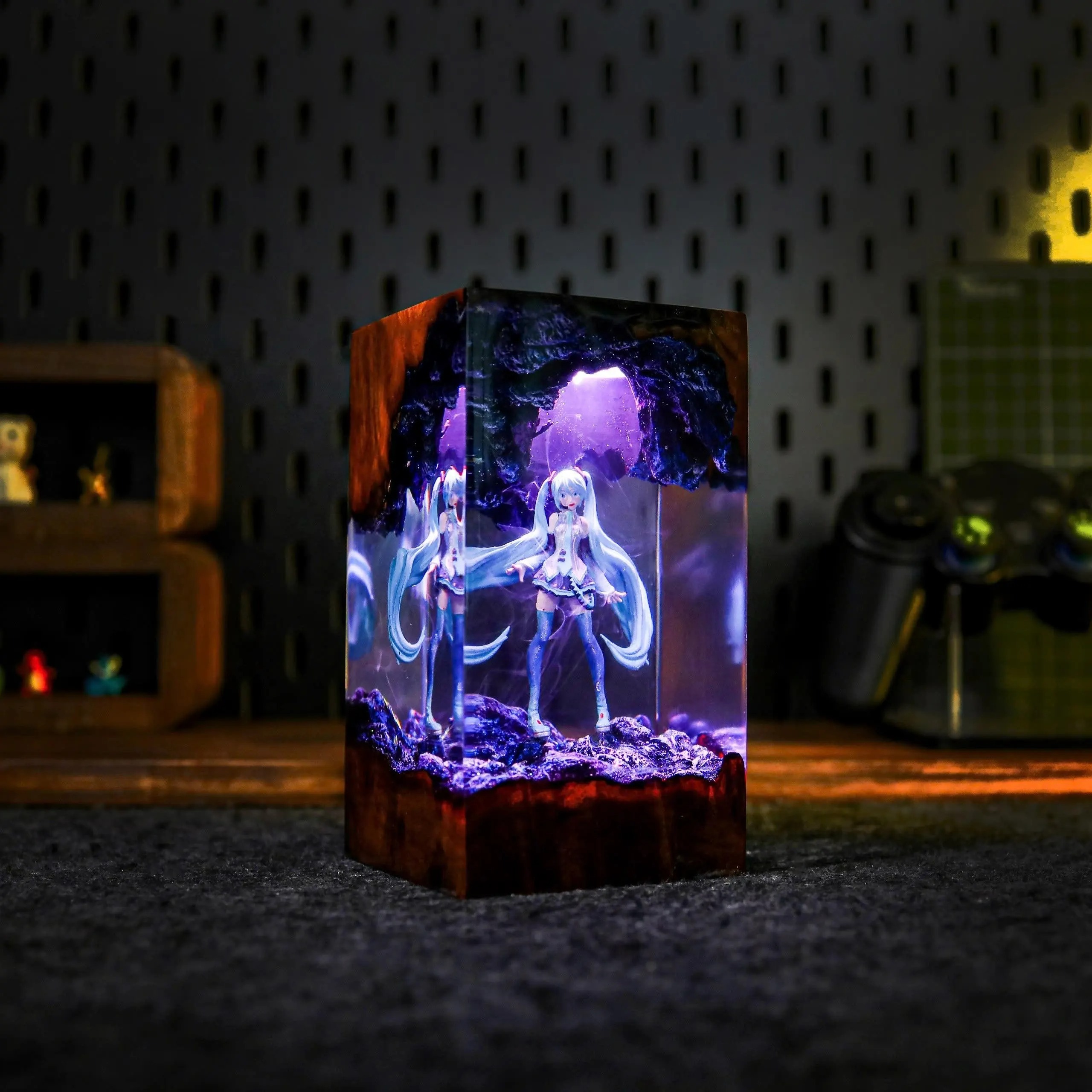Miku Resin Lamp Gaming Decor Anime Night Light