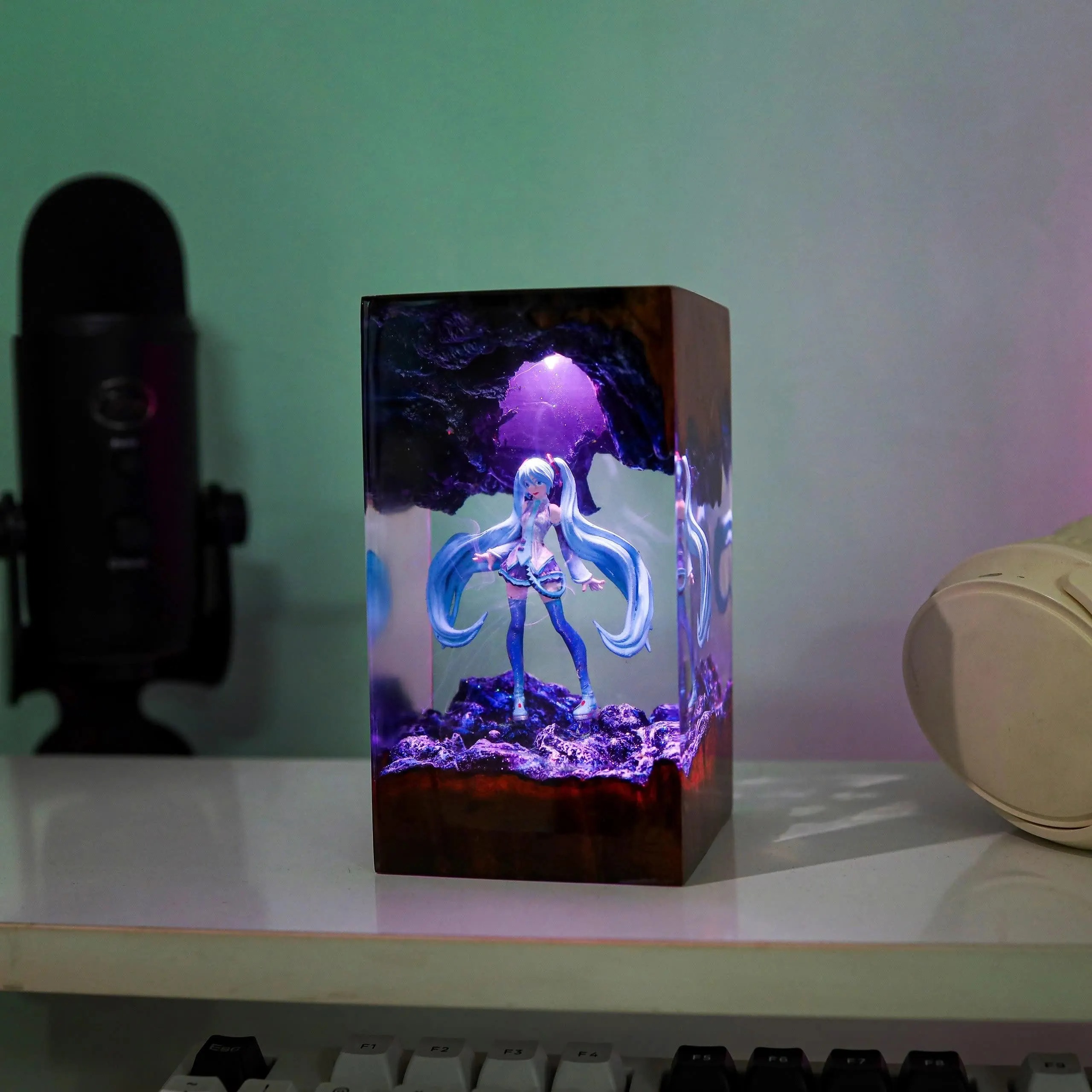 Miku Resin Lamp Gaming Decor Anime Night Light