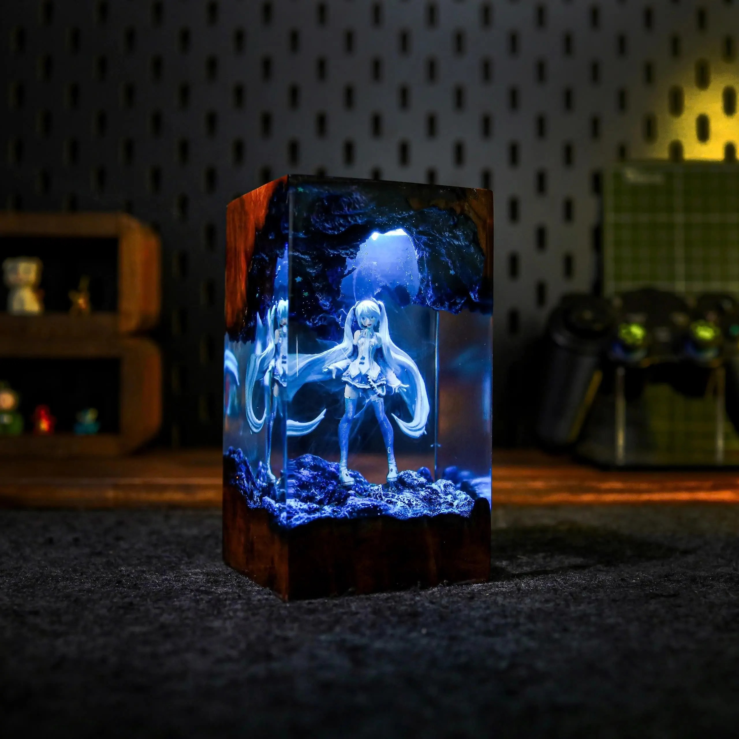 Miku Resin Lamp Gaming Decor Anime Night Light