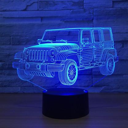 Jeep Inspired Car 3D Optical Illusion Lamp - 3D Optical Lamp