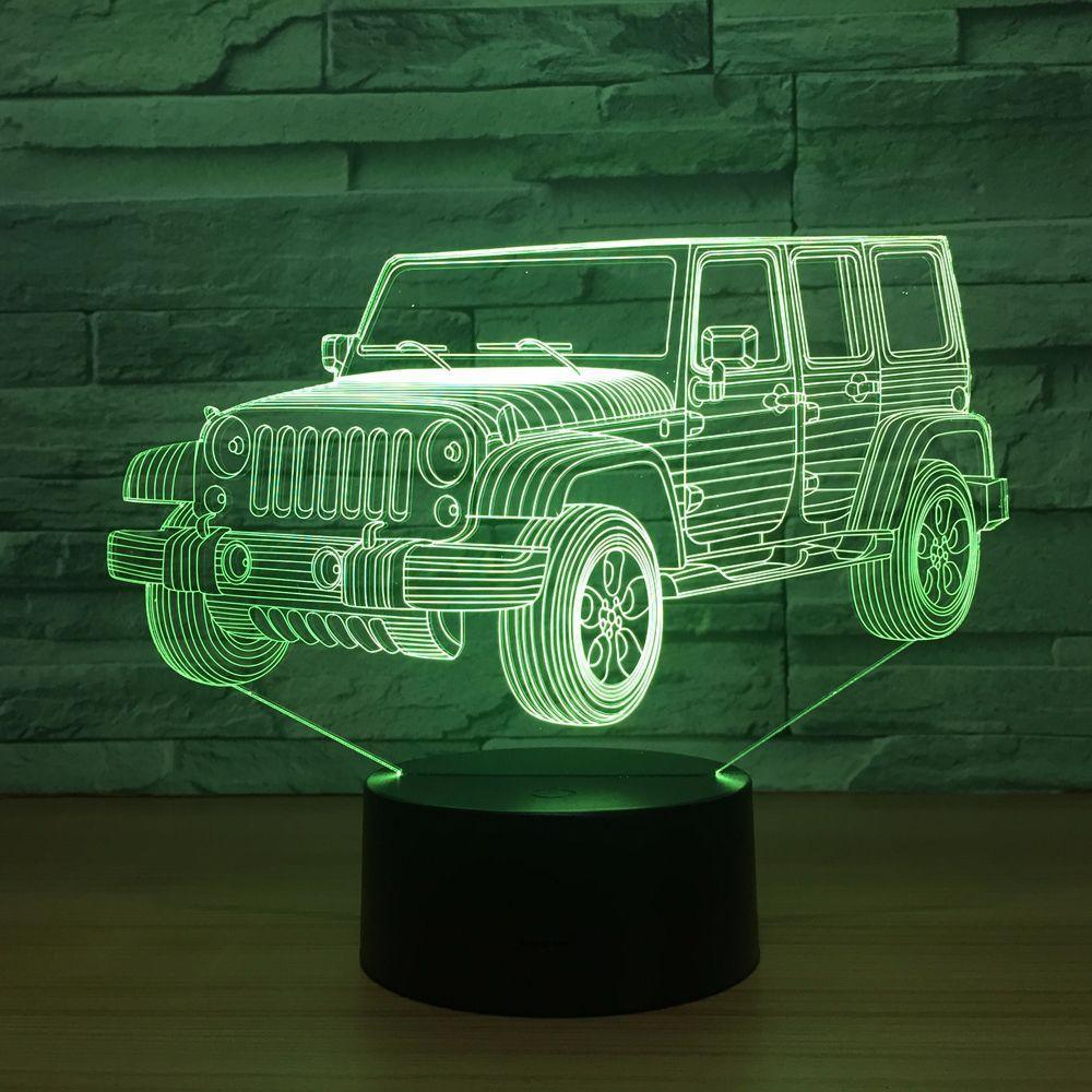 Jeep Inspired Car 3D Optical Illusion Lamp - 3D Optical Lamp