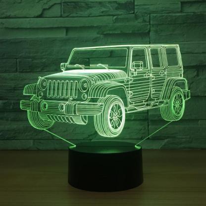 Jeep Inspired Car 3D Optical Illusion Lamp - 3D Optical Lamp