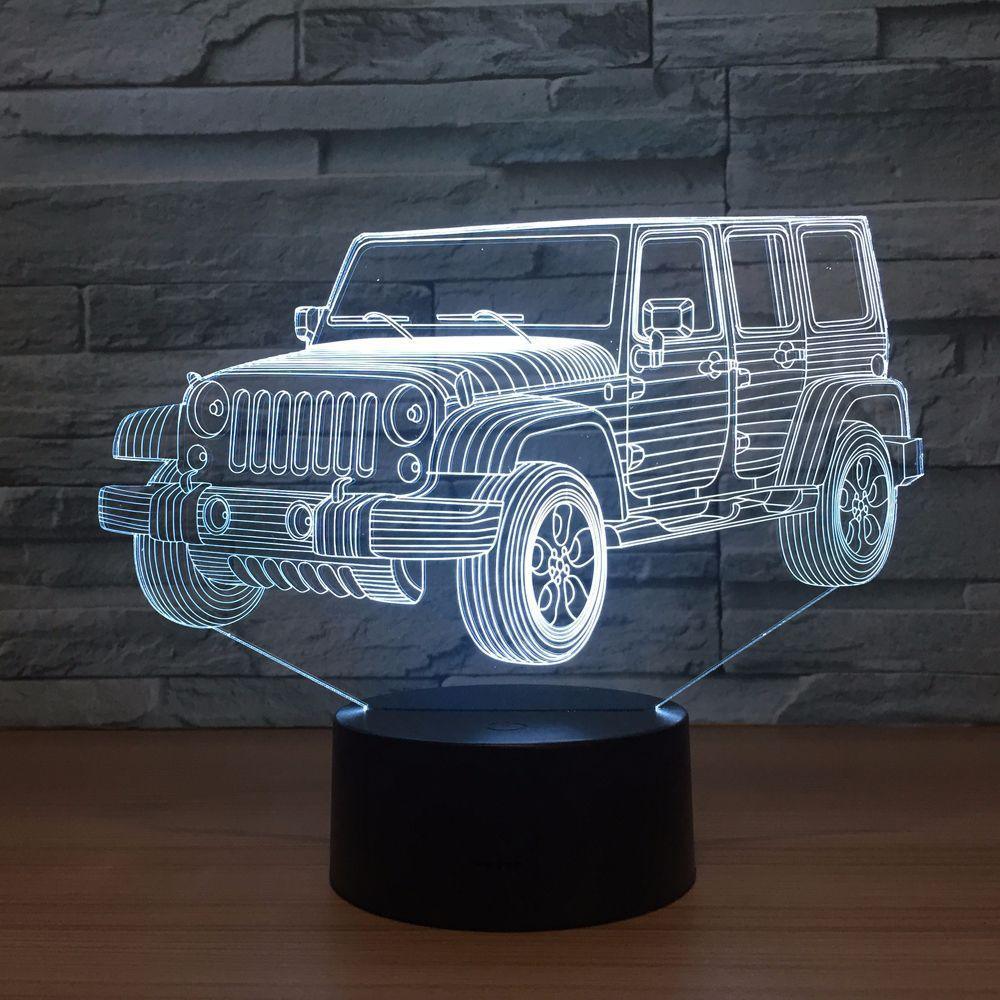 Jeep Inspired Car 3D Optical Illusion Lamp - 3D Optical Lamp