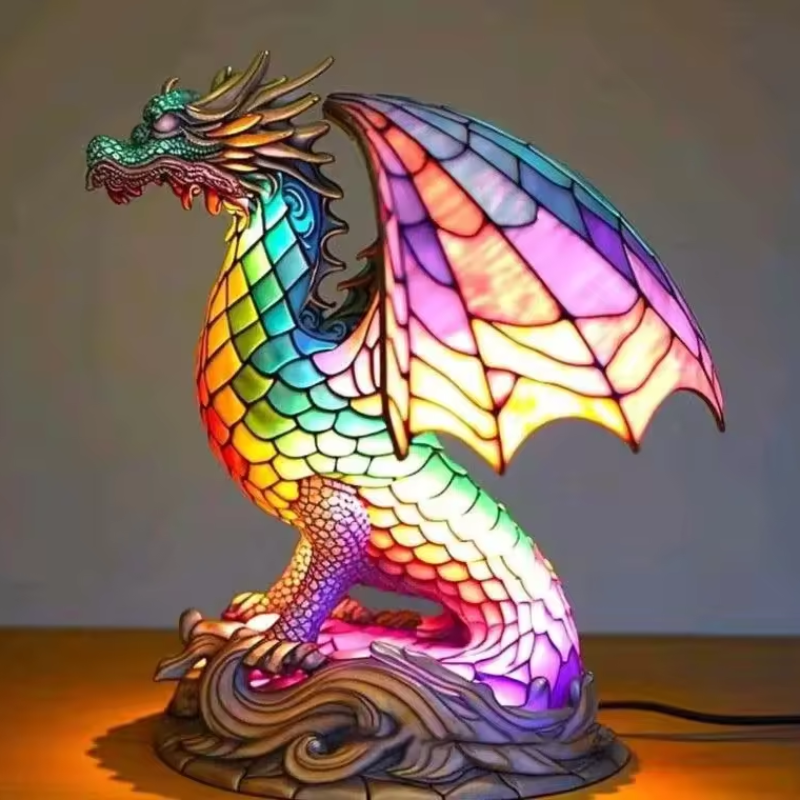 [Copy]Resin Stained Glass Animal Table Light Lamp 2