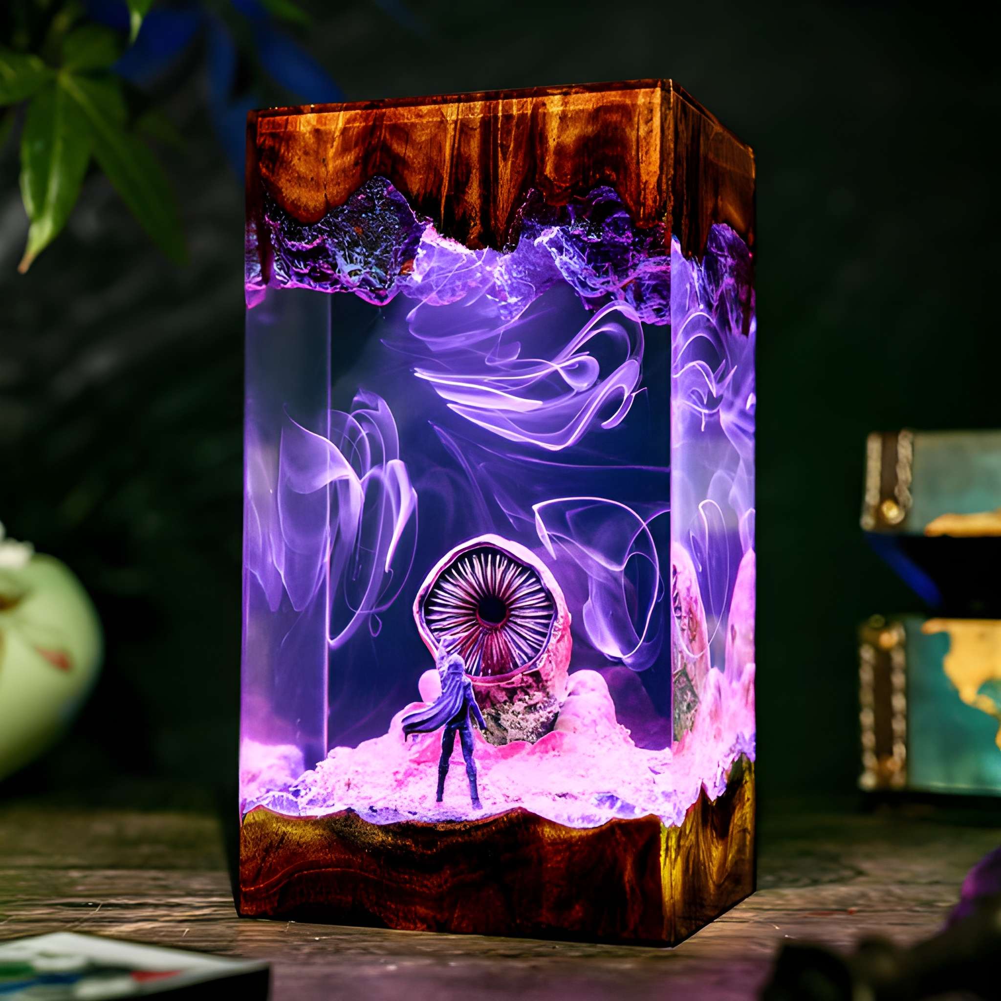 Desert Worm Resin Epoxy Sci-Fi Desk Lamp