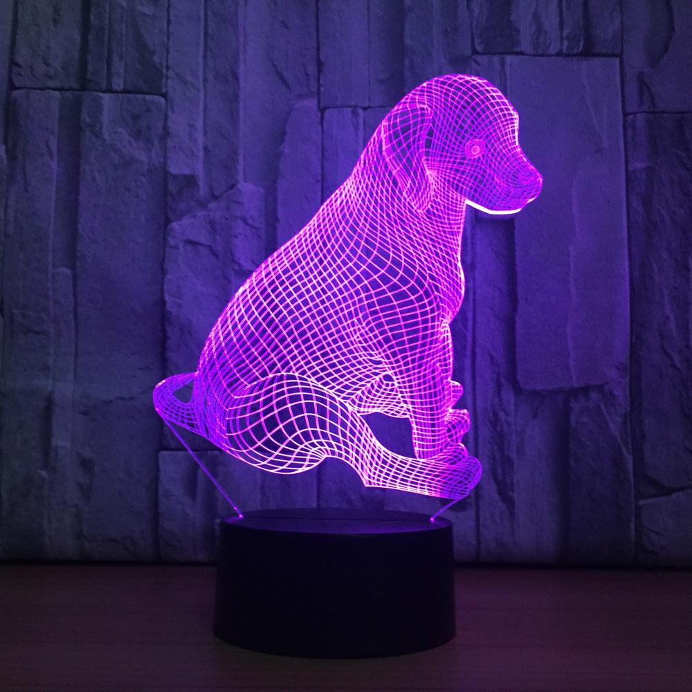 Lovely Puppy Touch 3D Optical Illusion Lamp-3D Optical Lamp