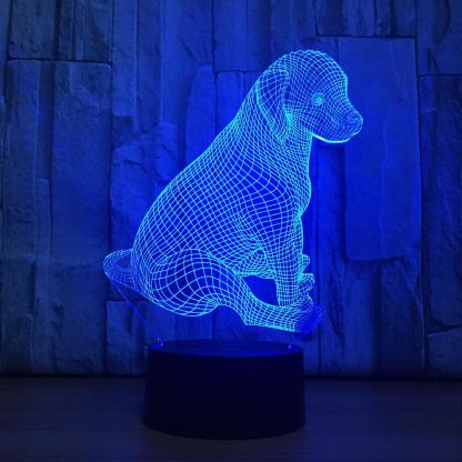 Lovely Puppy Touch 3D Optical Illusion Lamp - 3D Optical Lamp