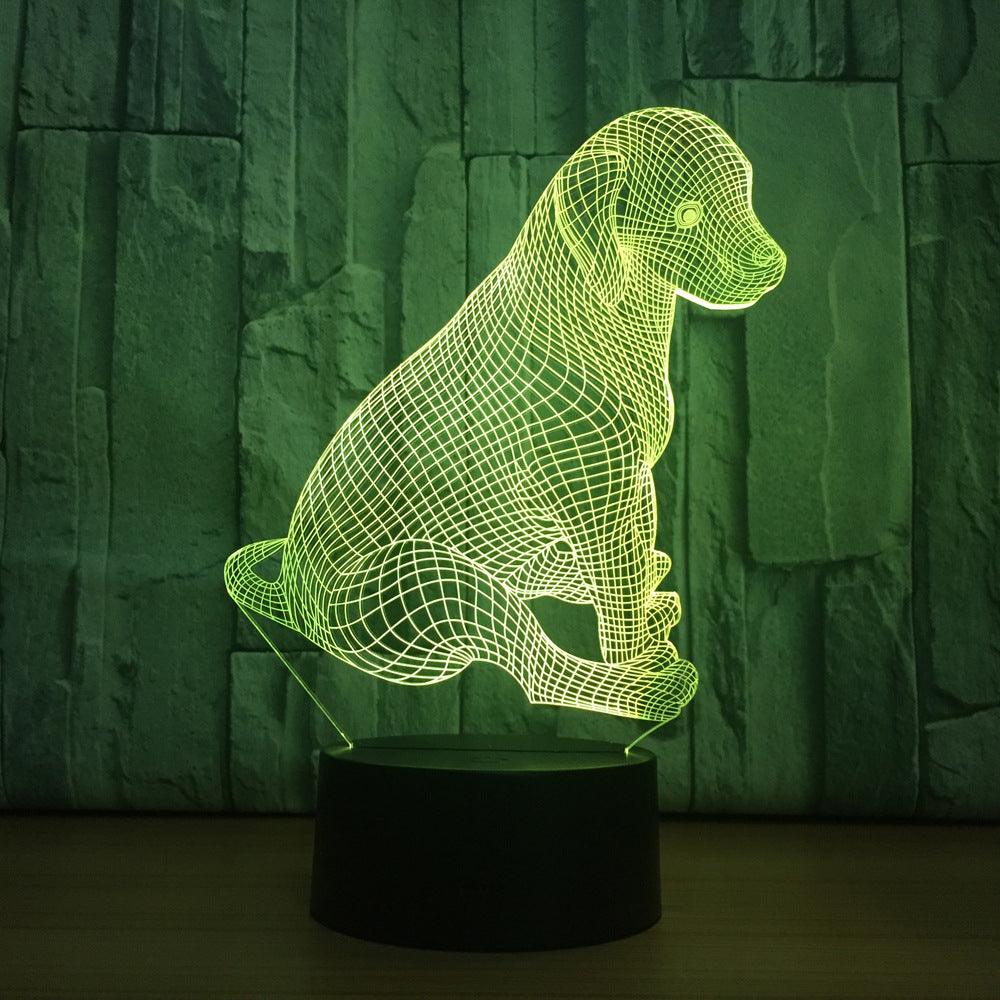 Lovely Puppy Touch 3D Optical Illusion Lamp-3D Optical Lamp