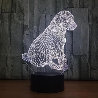 Lovely Puppy Touch 3D Optical Illusion Lamp - 3D Optical Lamp