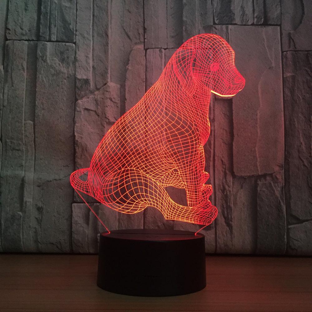 Lovely Puppy Touch 3D Optical Illusion Lamp - 3D Optical Lamp