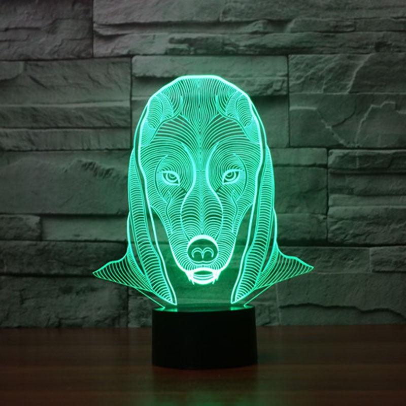 Geometric Wolf LED Lamp-3D Optical Lamp