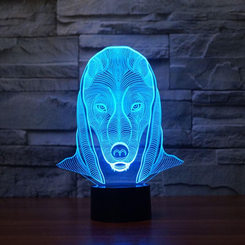 Geometric Wolf LED Lamp-3D Optical Lamp