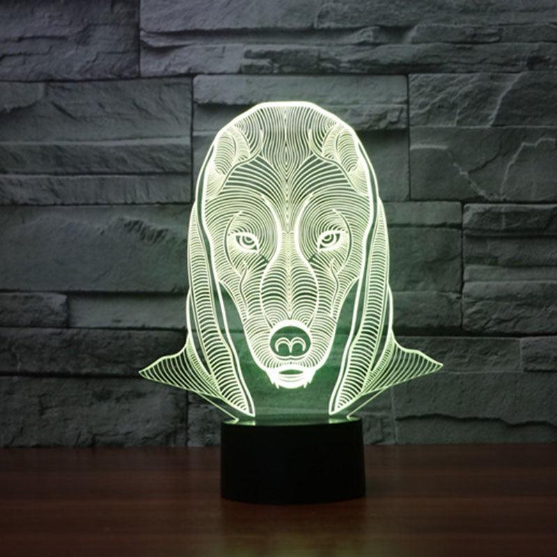 Geometric Wolf LED Lamp-3D Optical Lamp