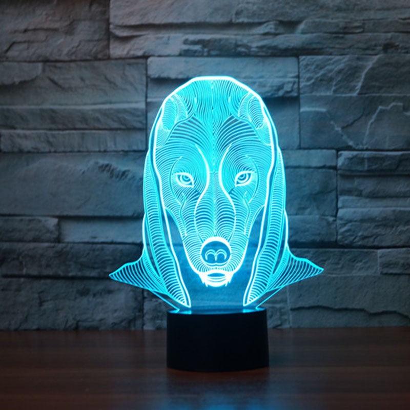 Geometric Wolf LED Lamp-3D Optical Lamp
